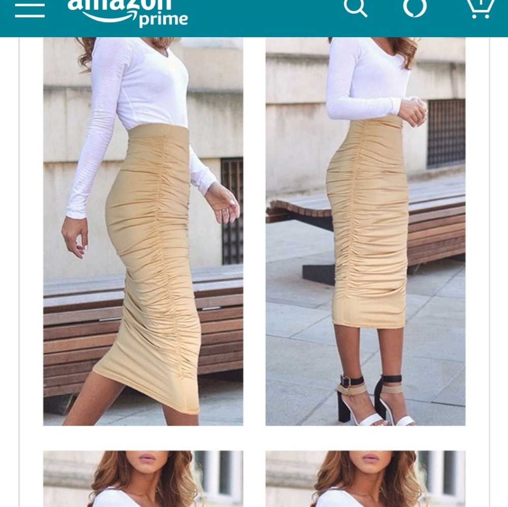 Nwot Black ruched pencil skirt